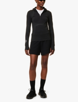 ADIDAS BY STELLA MCCARTNEY WOMENS ADIDAS BY STELLA MCCARTNEY RUBBERISED-CONTOUR RUNNING STRETCH-JERSEY TOP 