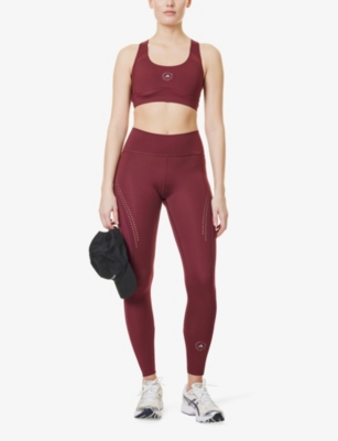 ADIDAS BY STELLA MCCARTNEY: Training logo-print medium-support recycled-polyester blend stretch-jersey sports bra