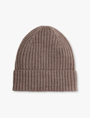 H&m Adorables Kids' Ribbed Wool Knitted Beanie 1-12 Y In Mole