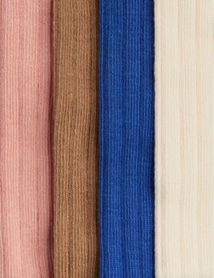 H&M ADORABLES KIDS' RIBBED KNEE-HIGH PACK OF FOUR STRETCH ORGANIC COTTON-BLEND SOCKS BLUE 