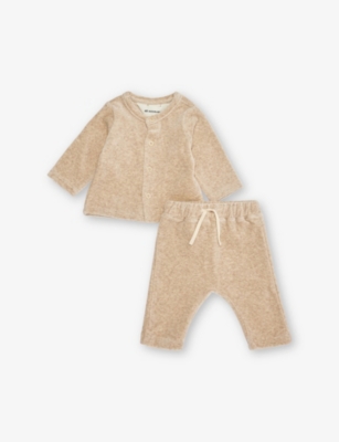 H&M ADORABLES: Round-neck drawstring-waistband two-piece organic-cotton set