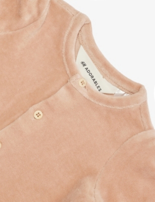 H&m Adorables Beige Medium Dusty Round-neck Drawstring-waistband Two-piece Organic-cotton Set 0-6