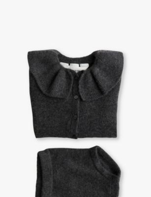H&M ADORABLES: Flounce-collar long-sleeve two-piece cashmere set 0-6 months
