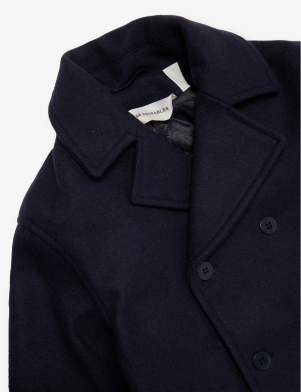Peacoat double-breasted wool-blend felt coat 2-10 years