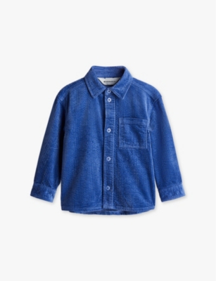 H&m Adorables Kids' Remy Patch-pocket Organic-cotton Corduroy Overshirt 2-9 Y In Blue