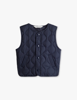 H&m Adorables Kids' Quilted Padded Recycled Shell-down Gilet 2-10 Y In Blue