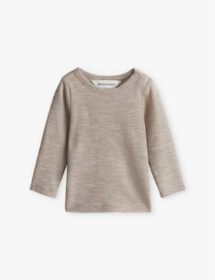 H&m Adorables Babies' Cer Round-neck Wool-jersey Top 4 Months - 3 Year In Mole