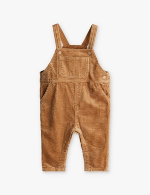 H&m Adorables Kids' Patch-pocket Cotton-corduroy Dungarees 4 Months-3 Year In Brown