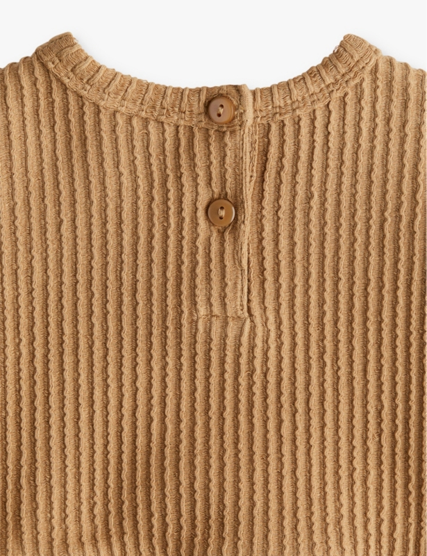 Round-Neck Long-Sleeve Stretch-Cotton Dress 4 Months 3 Years