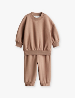 H&m Adorables Kids' Beige Namjoon Relaxed-fit Two-piece Organic-cotton Set 4 Months - 3 Year