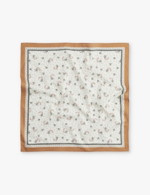 H&m Adorables Kids' Floral-print Organic-cotton Scarf In White