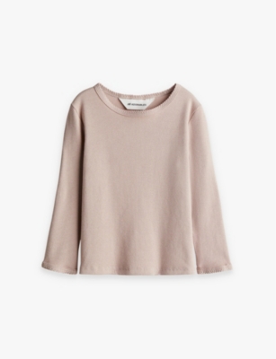 H&m Adorables Kids' Ribbed Long-sleeve Cotton-jersey T-shirt 2-10 Y In Beige