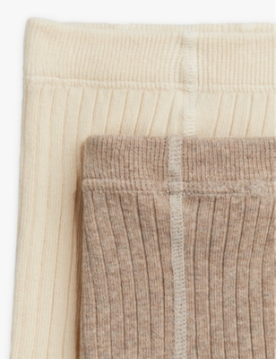 H&M ADORABLES: Ribbed two-pack cotton-blend knitted tights 2-10 years