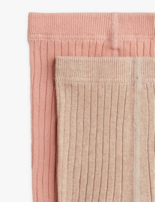 H&M ADORABLES: Ribbed two-pack cotton-blend knitted tights 2-10 years
