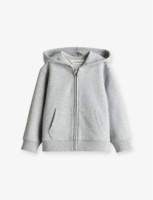 H&m Adorables Kids' Zip-through Hooded Cotton-jersey Hoody 2-10 Y In Grey