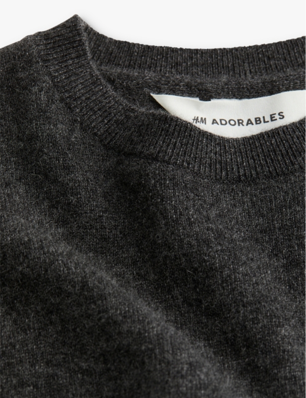 Round-neck brushed cashmere knitted jumper 2-10 years