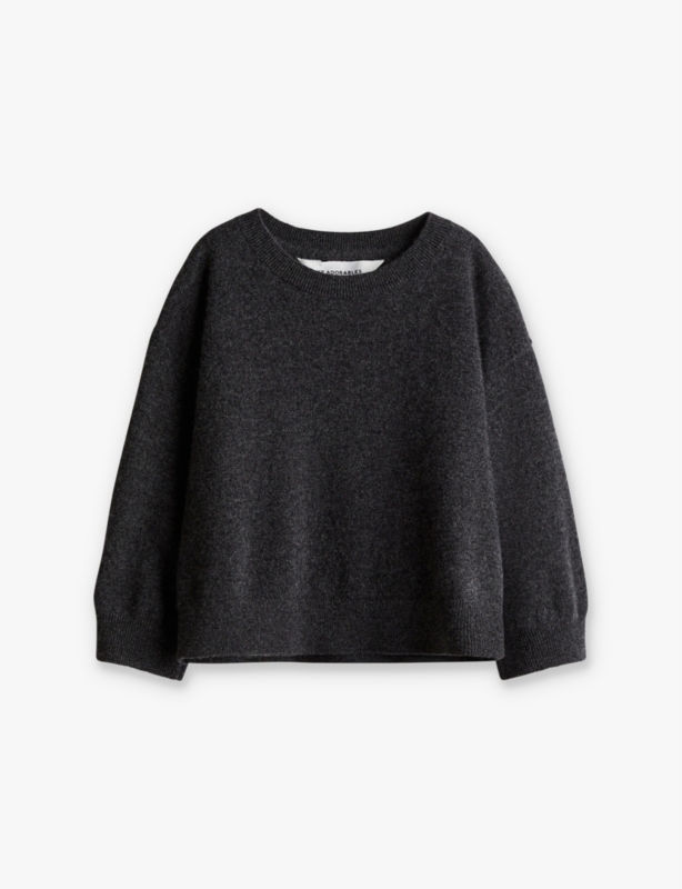 Round-neck brushed cashmere knitted jumper 2-10 years
