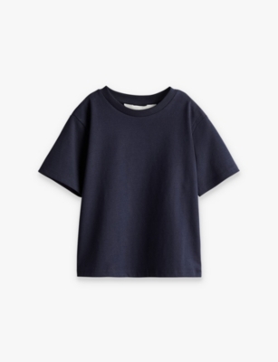 H&m Adorables Kids' Crewneck Short-sleeve Oversized Cotton-jersey T-shirt 2-10 Y In Blue