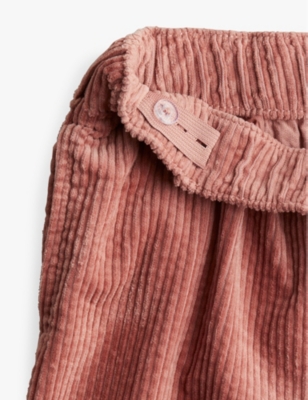 H&m Adorables Elasticated-waist Tapered-leg Cotton-corduroy Trousers 2-10 Y In Pink