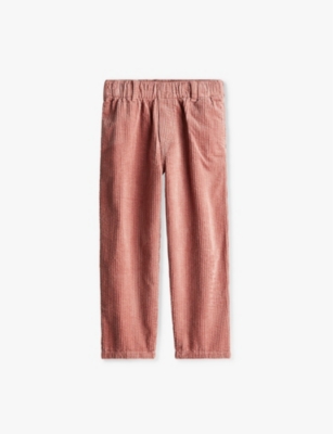 H&m Adorables Kids' Elasticated-waist Tapered-leg Cotton-corduroy Trousers 2-10 Y In Pink