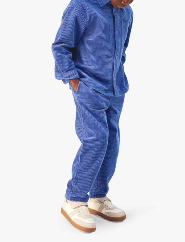 Corduroy-texture elasticated-waistband organic-cotton trousers 2-10 years