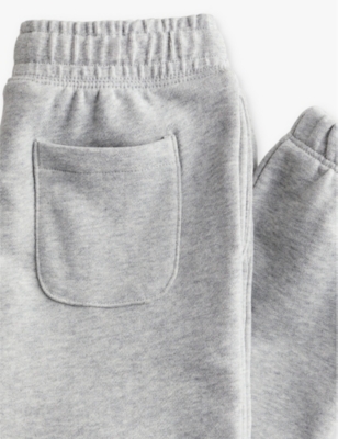 Shop H&m Adorables Grey Drawstring-waistband Tapered-leg Organic-cotton Jogging Bottoms 2-10 Y