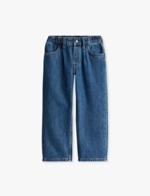 H&m Adorables Kids' Elasticated-waist Wide-leg Denim Jeans 2-10 Y In Blue