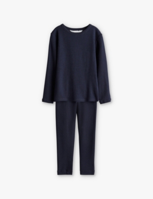 H&m Adorables Blue Two-piece Wool Base-layer Set 2-10 Y In Blue