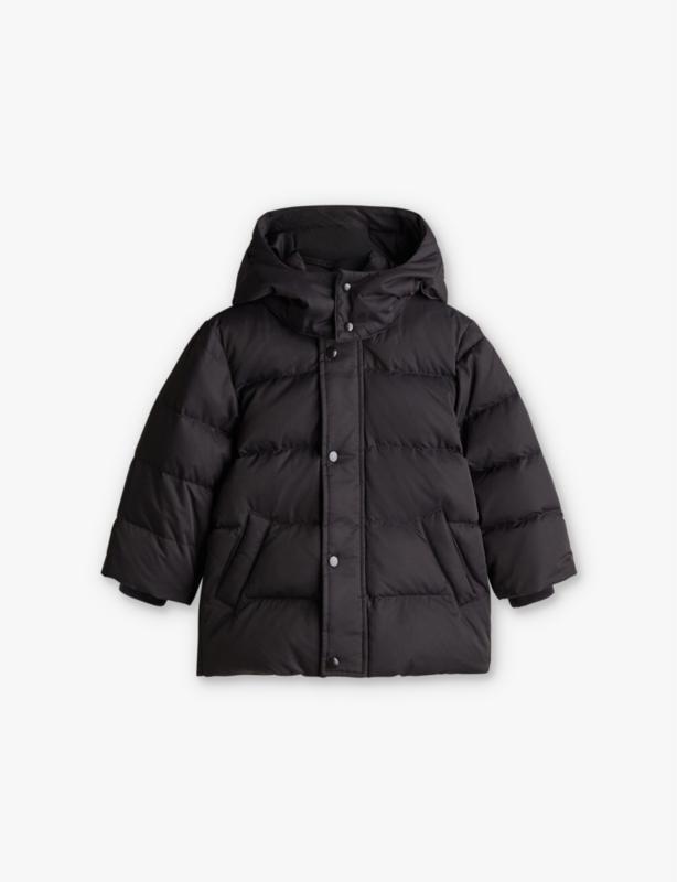 Detachable-hood padded shell-down jacket 2-10 years