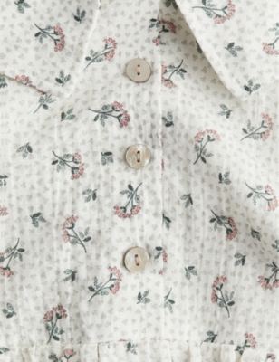 H&M ADORABLES: Floral-print sailor-collar stretch-cotton seersucker dress 2-10 years