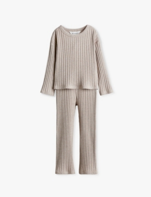 H&M ADORABLES: Round-neck adjustable-waist two-piece stretch organic-cotton set 2-10 years