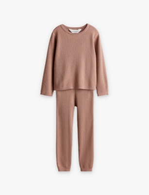 H&m Adorables Kids' Two-piece Ribbed Wool Set 2-10 Y In Beige