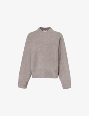 Reformation Womens Calloway Round-neck Wool Jumper Dormouse In Dormouse