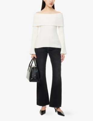 REFORMATION: Lana bardot cotton-cashmere knit jumper