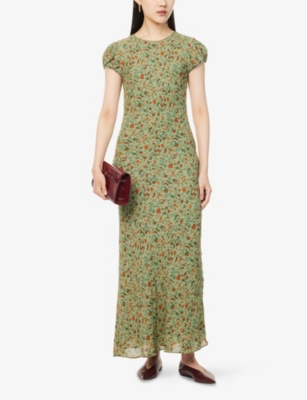 REFORMATION: Leana floral crepe midi dress