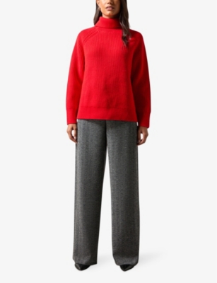 RO&ZO: Rolled-neck ribbed knitted jumper