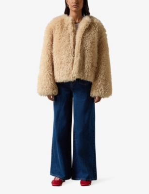 RO&ZO: Issy cropped faux-fur jacket