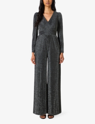 Ro&zo Womens Black Eliza V-neck Stretch-jersey Jumpsuit In Black