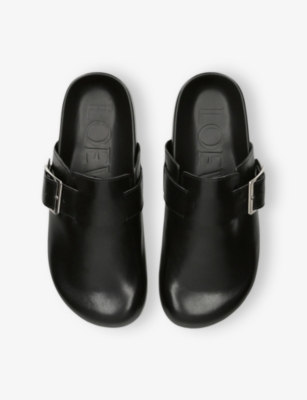 LOEWE: East Buckle Leather Mules