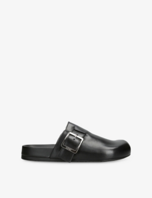 LOEWE: East Buckle Leather Mules