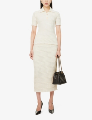 Bottega Veneta Geripptes Wolloberteil In String