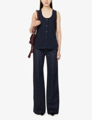 Bottega Veneta Jersey Top In Abyss