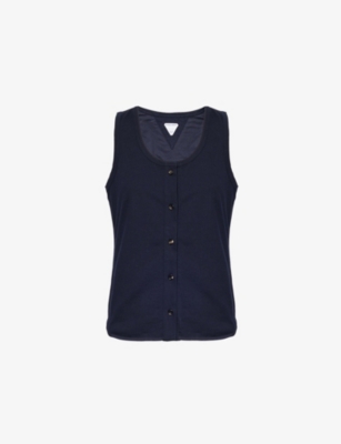 Bottega Veneta Jersey Top In Abyss