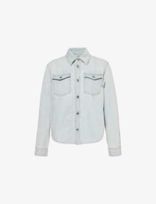 Bottega Veneta Denim Shirt In Light Blue