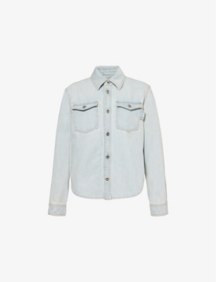 BOTTEGA VENETA WOMENS LIGHT BLUE EXTRA BLEACHED DENIM JACKET