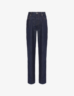 Bottega Veneta Womens Indigo Five-pockets Straight-leg High-rise Denim Jeans In Blue