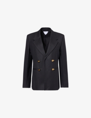 BOTTEGA VENETA: Notched-lapel double-breasted regular-fit wool jacket