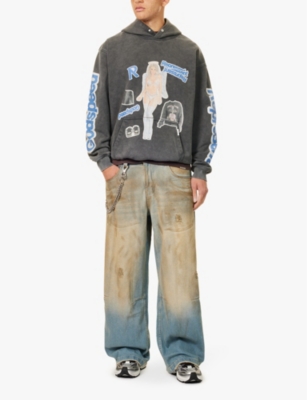 REPRESENT: Graphic-print kangaroo-pocket relaxed-fit cotton-jersey hoody