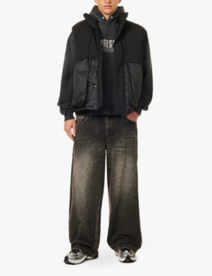 REPRESENT: Layered contrast-panel canvas-down gilet