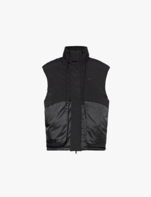 REPRESENT: Layered contrast-panel canvas-down gilet